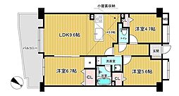 アムール山王公園南 3LDKの間取図画像