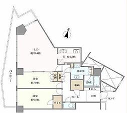 キャピタルマークタワー 2LDKの間取図画像