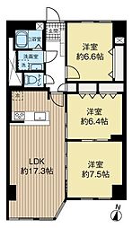 宮の森グランドハイツ 3LDKの間取図画像