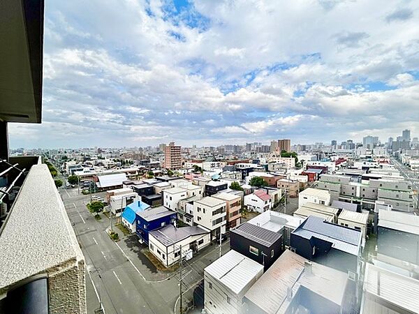 遮るものがなく遠くまで見渡せる、開放感たっぷりのパノラマビュー！どこまでも広がる空と落ち着いた街並みを一望でき、心地よい開放感を感じられます。四季折々の景色の変化を日常の中で楽しめる贅沢な眺望です。