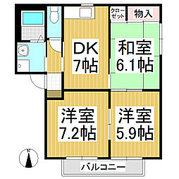 ハイジドルフA 3DKの間取図画像