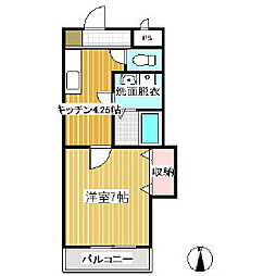 セトル清水 1Kの間取図画像