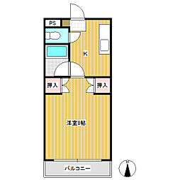 ドミール緑が丘 1Kの間取図画像