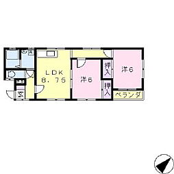 ハイツM・T 2LDKの間取図画像