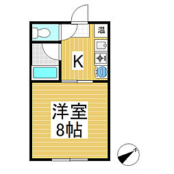 ベルセゾン 1Kの間取図画像