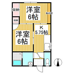 Kビル 2Kの間取図画像