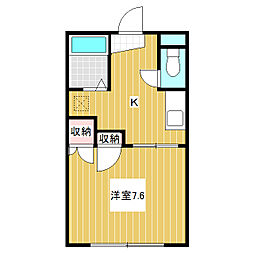 コーポアピア 1Kの間取図画像