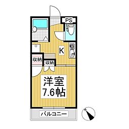 コーポアピア 1Kの間取図画像