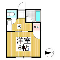 コーポ竹井 1Kの間取図画像