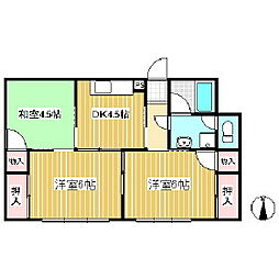 コーポ堀 3DKの間取図画像