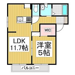 ポポラーレA 1LDKの間取図画像