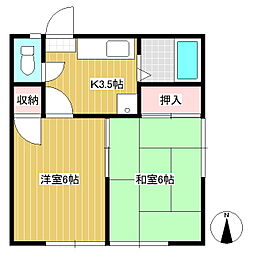 サンパレス本原 2Kの間取図画像