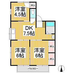 マンション藤 3DKの間取図画像
