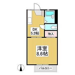 フレグランスりんどう 1DKの間取図画像