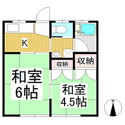 丸満ハイツ 2Kの間取図画像