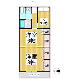 ハイツルピナス 2Kの間取図画像