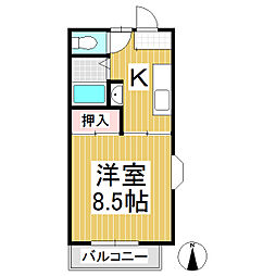 アグリア21 1Kの間取図画像
