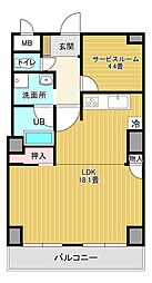 サニープラザ平塚 1LDKの間取図画像