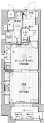 カイセイ神戸海岸通2 1DKの間取図画像