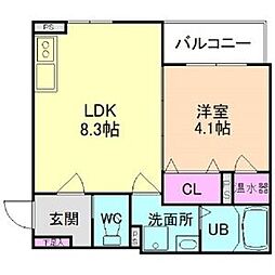 girasolkadoma 1LDKの間取図画像