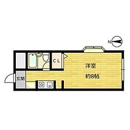 カーサエクリオ 1Kの間取図画像