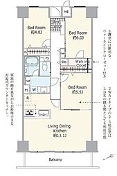 ザ・スクエア・マンション 3LDKの間取図画像