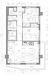 ニューウェルハイツ高輪 1LDKの間取図画像
