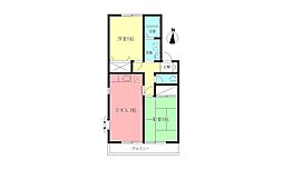 フラワーメゾン 2DKの間取図画像