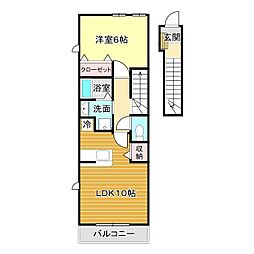 ベル・カーサC 1LDKの間取図画像