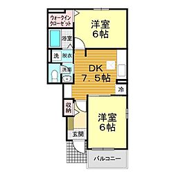 グレイス・カーサ 2DKの間取図画像