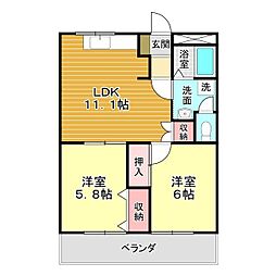 ディアグレイス・50 2LDKの間取図画像