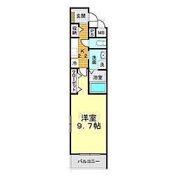ジェルメゾン 1Kの間取図画像