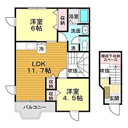シャトーひえだ 2LDKの間取図画像