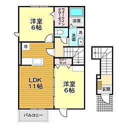グレートリバービレッジ3 2LDKの間取図画像