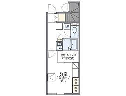 レオパレス王喜 1Kの間取図画像