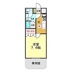 エスポアール 1Kの間取図画像