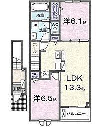 トレ・サンパティーク 2LDKの間取図画像