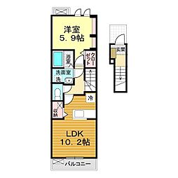 リアンジュ 1LDKの間取図画像