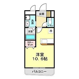 シャン・ド・フレーズ2 ワンルームの間取図画像