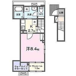 アイパレス メリディーIII 1Kの間取図画像