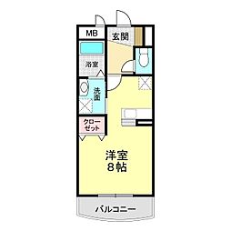 グランシャリオ 1Kの間取図画像