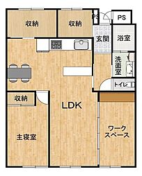 リベラル大洲マンション 2SLDKの間取図画像