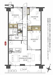 コアマンション新水前寺2 3LDKの間取図画像