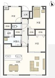 サーパスシティ白川弐番館 3LDKの間取図画像
