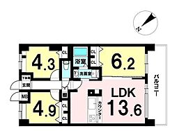 ハイホーム武蔵藤沢 3LDKの間取図画像