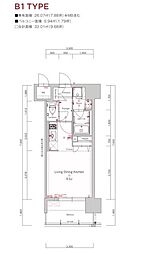 LANDICS4173 ワンルームの間取図画像