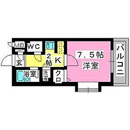 プレデュ・パルク壱番館 1Kの間取図画像