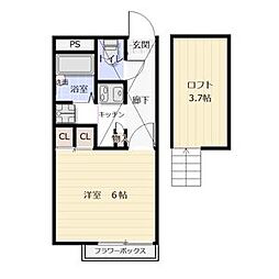 ブリリアント砂津 1Kの間取図画像