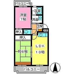 グレイシャス室見 2LDKの間取図画像