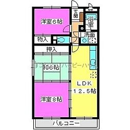 エクセレント中嶋 3LDKの間取図画像